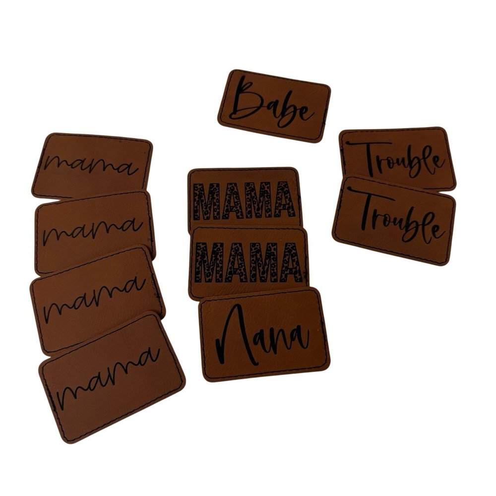 3x2‎ Faux Leather Brown Iron-On Patch For Hats & Clothes Lot of 10 - Mama Nana